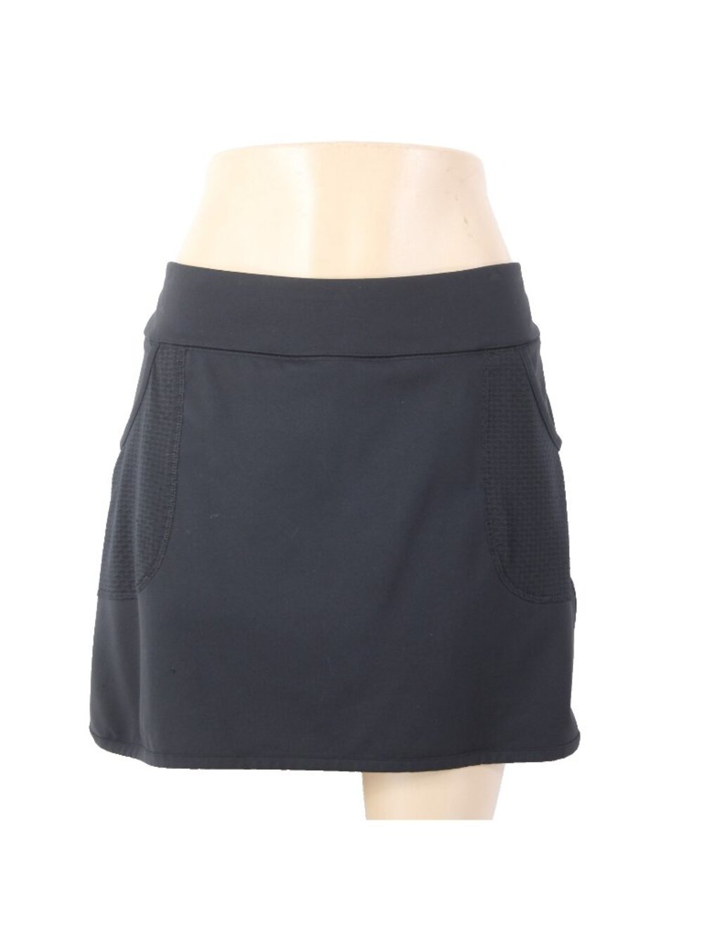 Calia AW Skort Skirt Sz L Black Elastic Waist Pockets Nylon Spandex AW Skort